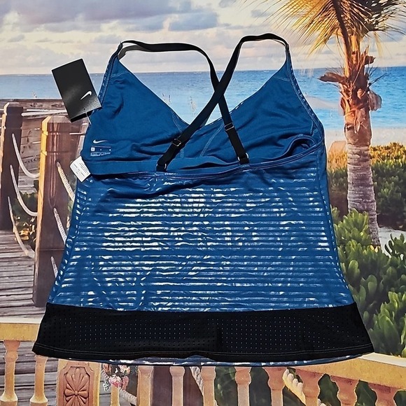 Nike Striped Cross Back Bikini Top Large NWT - Picture 8 of 10